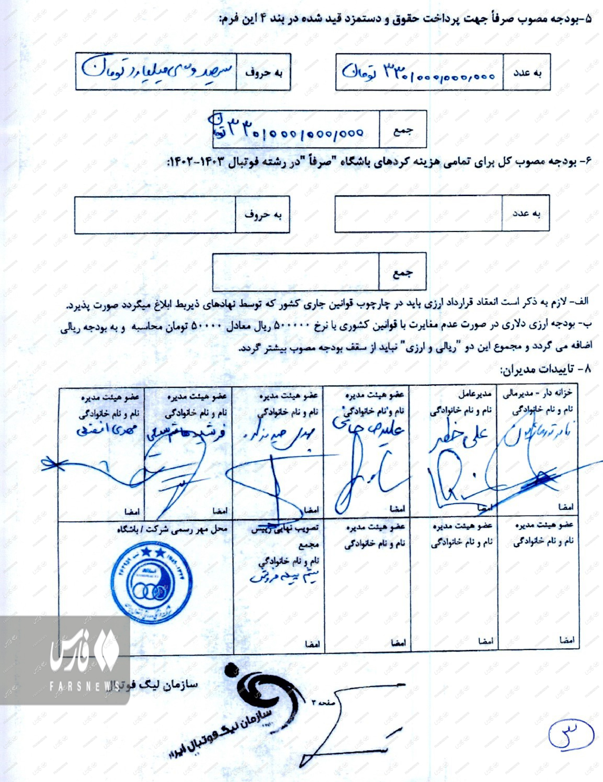 سقف بودجه استقلال ۷ میلیارد تومان جای خالی دارد +سند